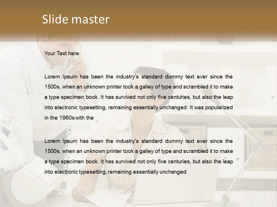 Indoor Technology Businessman PowerPoint Template