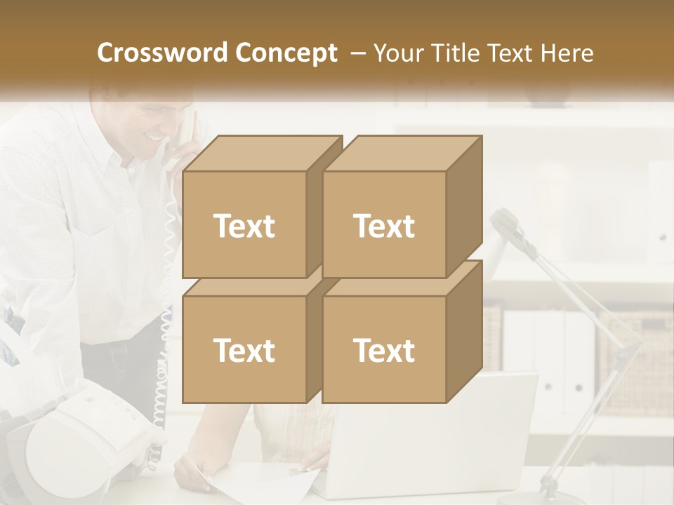 Indoor Technology Businessman PowerPoint Template