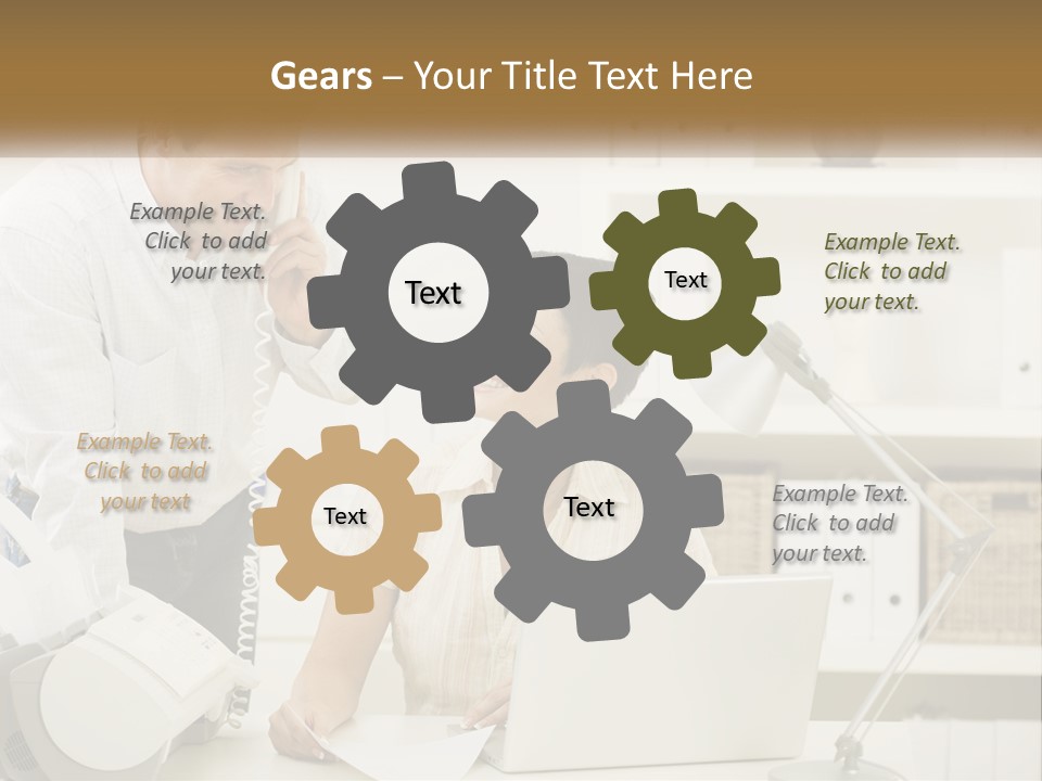 Indoor Technology Businessman PowerPoint Template