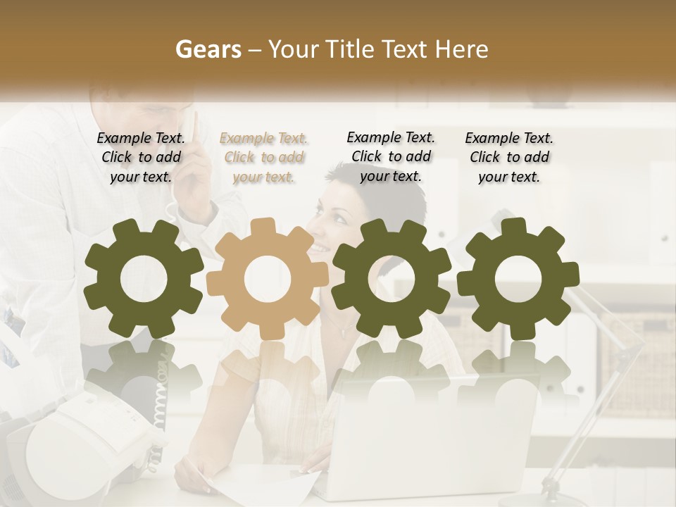 Indoor Technology Businessman PowerPoint Template