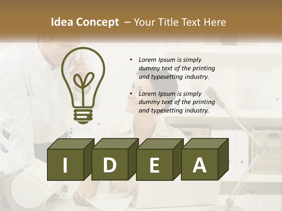 Indoor Technology Businessman PowerPoint Template