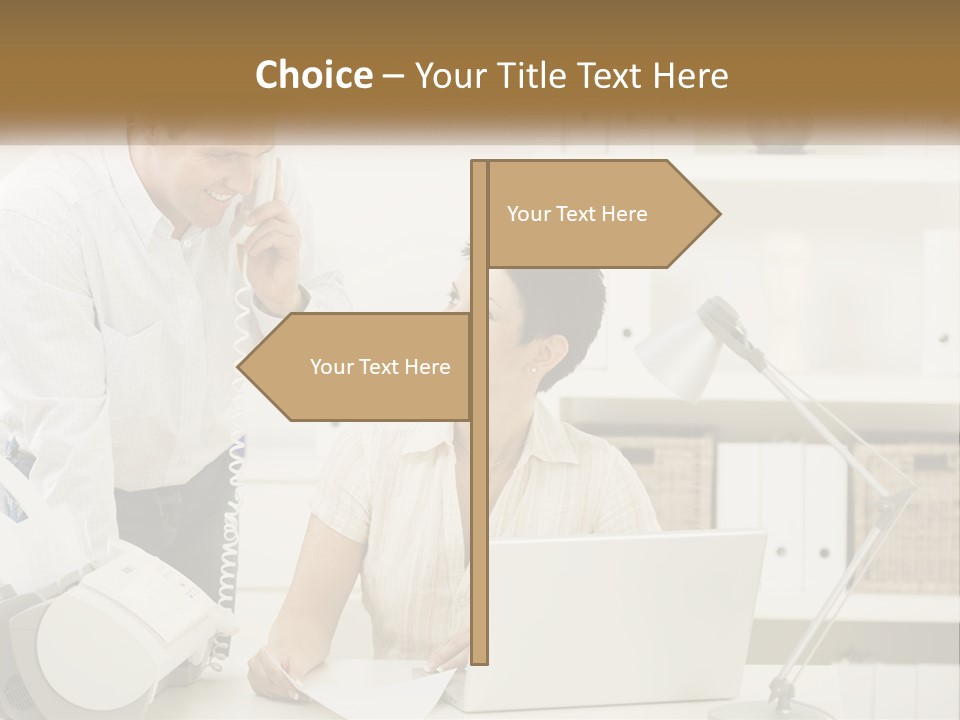 Indoor Technology Businessman PowerPoint Template