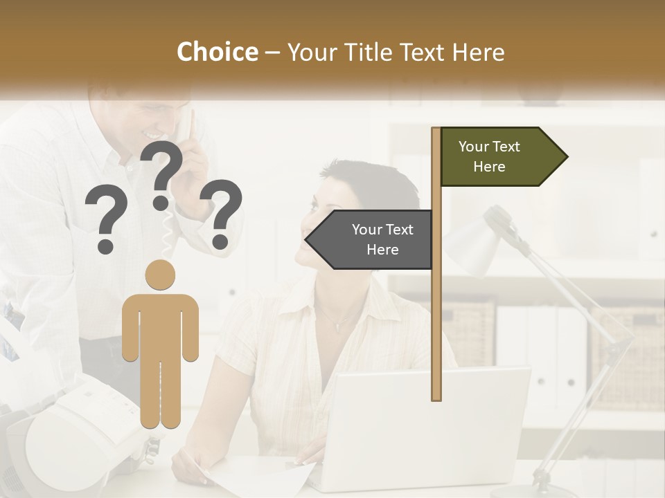 Indoor Technology Businessman PowerPoint Template