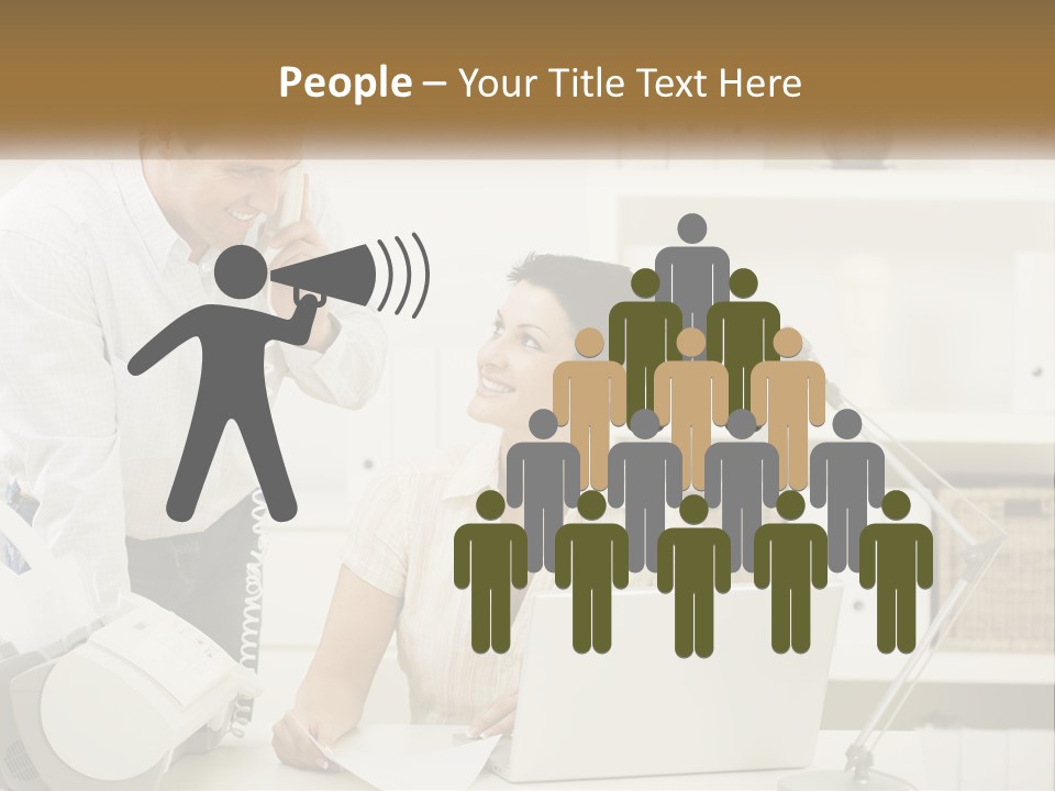 Indoor Technology Businessman PowerPoint Template