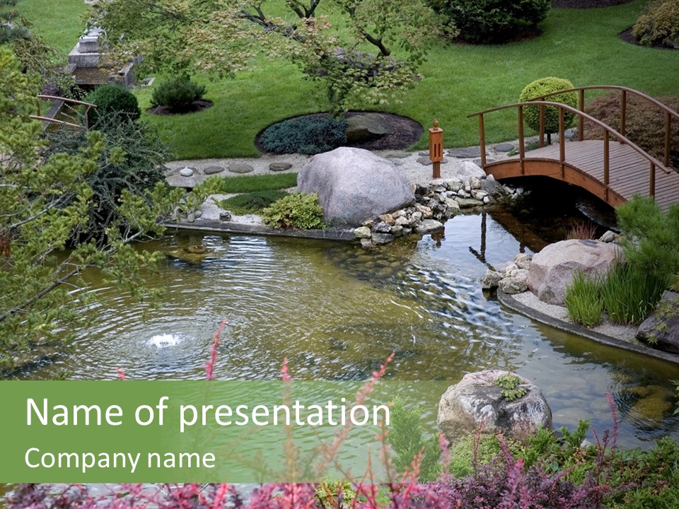 Gardening Pond Nature PowerPoint Template