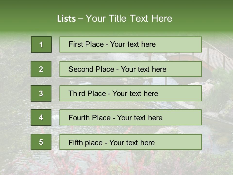 Gardening Pond Nature PowerPoint Template