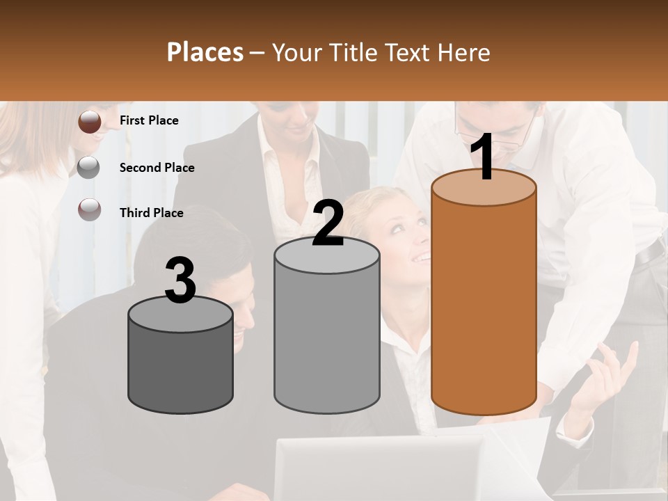 Woman Businessteam Office PowerPoint Template