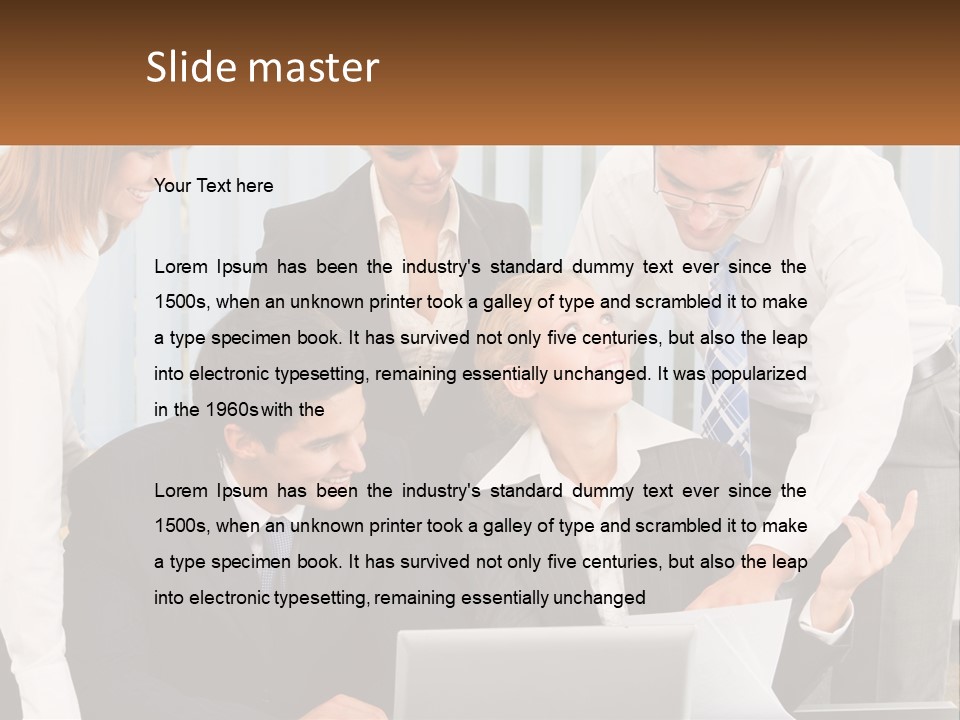 Woman Businessteam Office PowerPoint Template