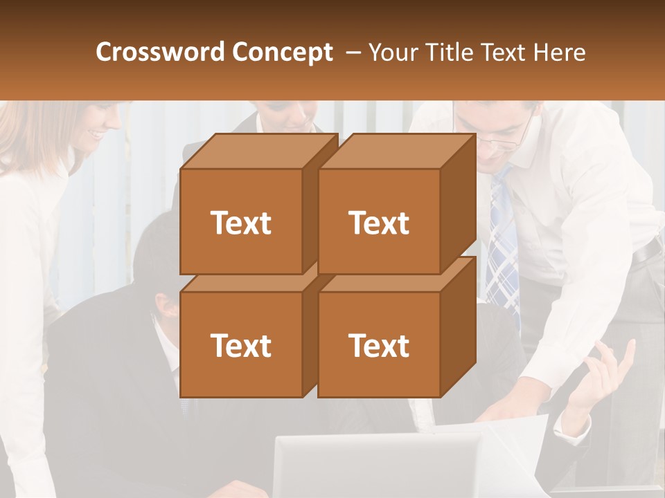 Woman Businessteam Office PowerPoint Template