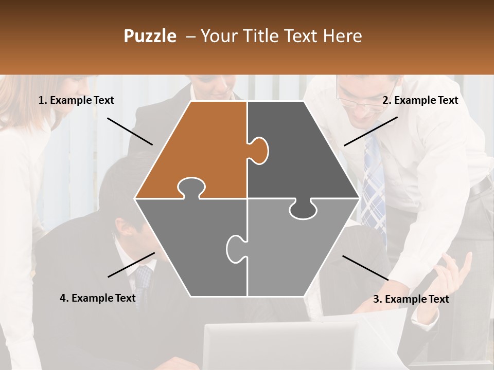 Woman Businessteam Office PowerPoint Template