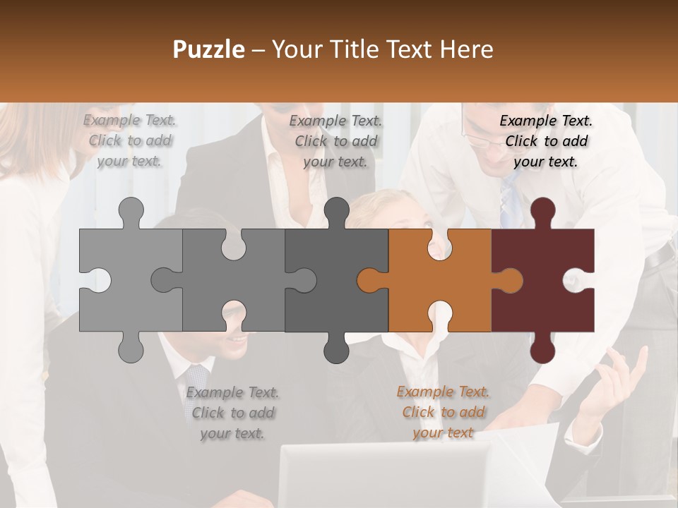 Woman Businessteam Office PowerPoint Template