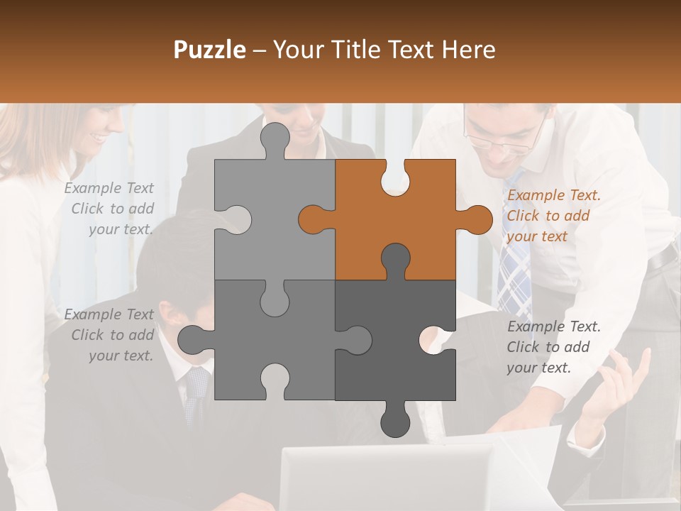 Woman Businessteam Office PowerPoint Template