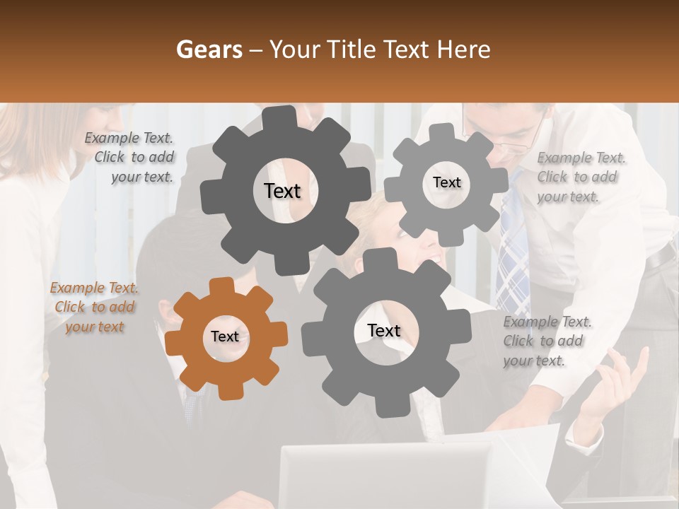 Woman Businessteam Office PowerPoint Template