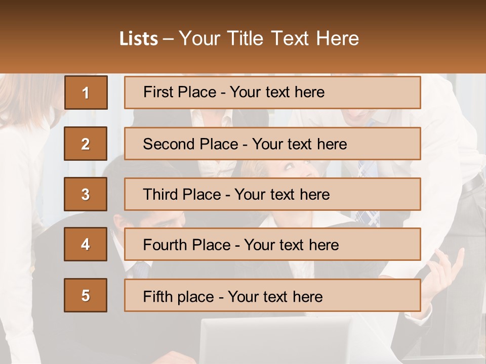 Woman Businessteam Office PowerPoint Template