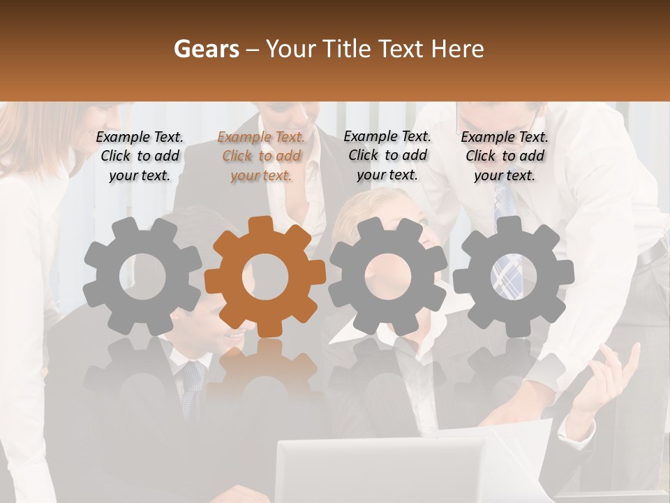 Woman Businessteam Office PowerPoint Template