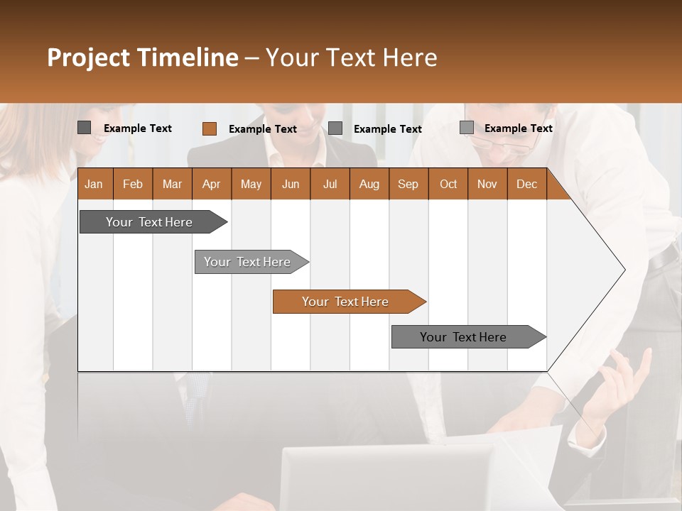 Woman Businessteam Office PowerPoint Template