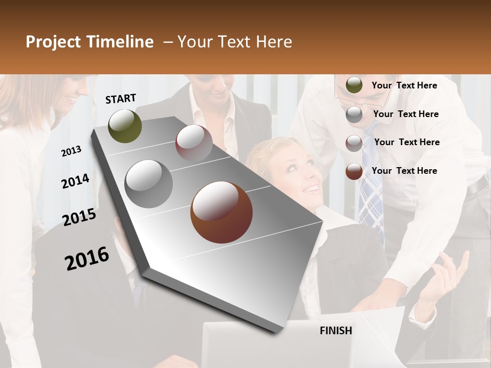 Woman Businessteam Office PowerPoint Template