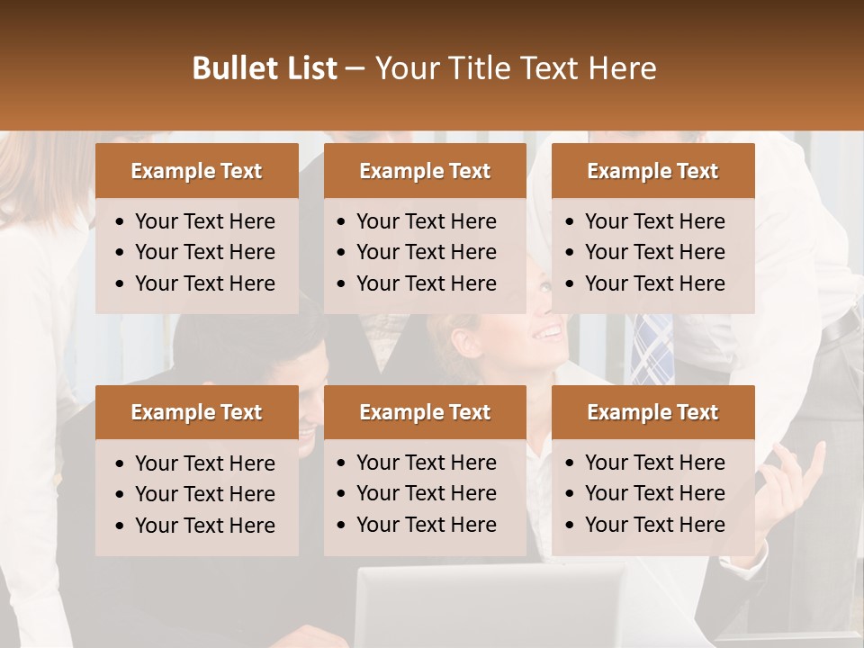 Woman Businessteam Office PowerPoint Template