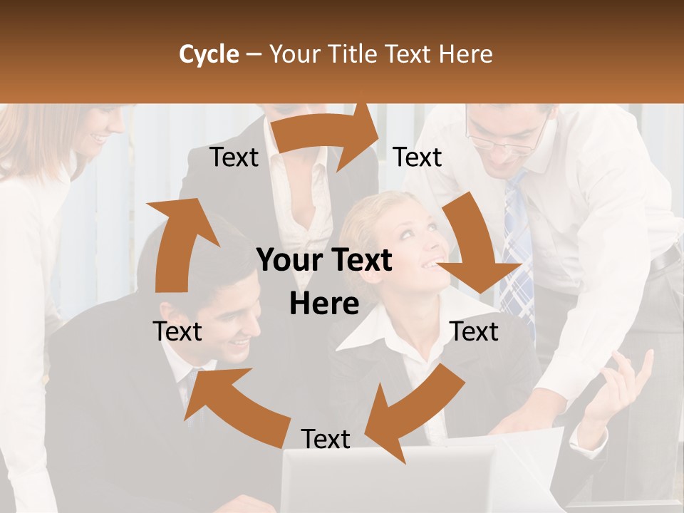 Woman Businessteam Office PowerPoint Template