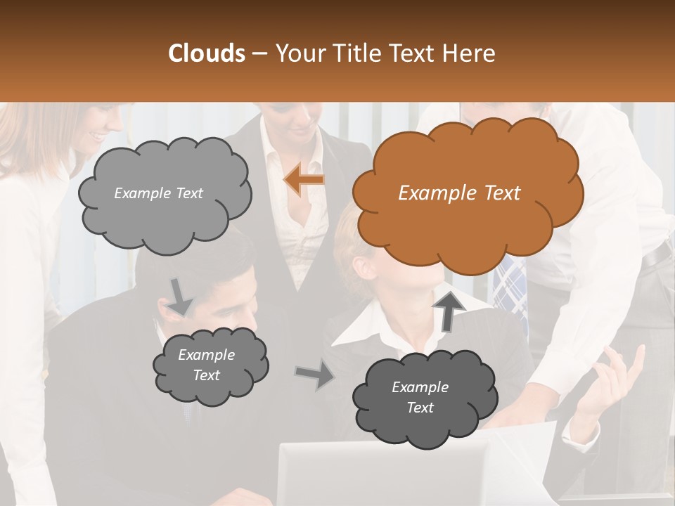 Woman Businessteam Office PowerPoint Template