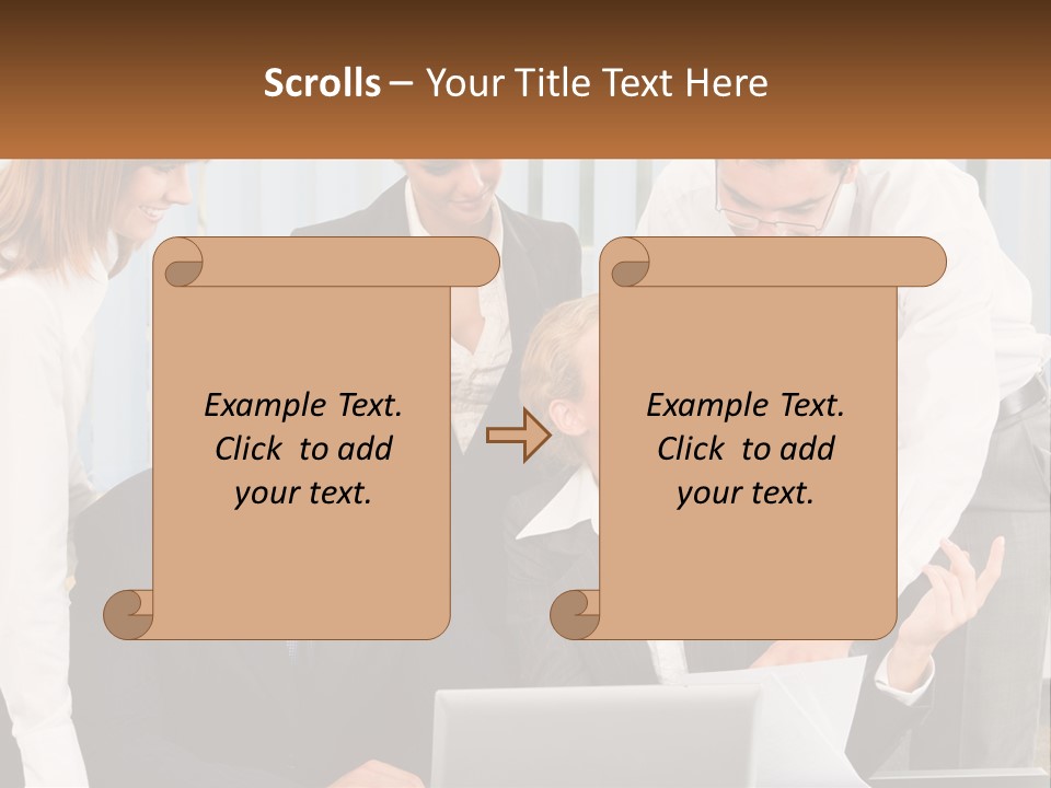 Woman Businessteam Office PowerPoint Template