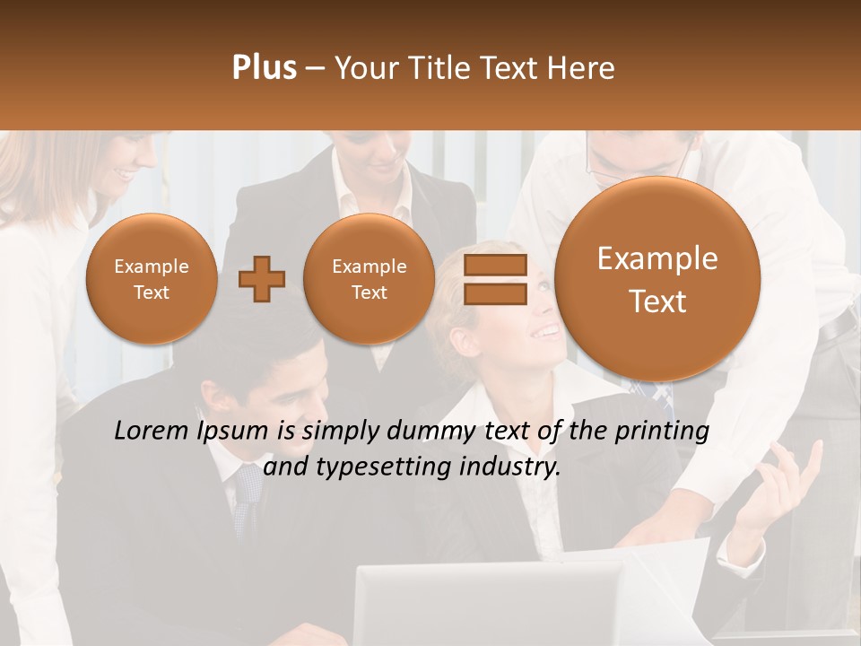 Woman Businessteam Office PowerPoint Template