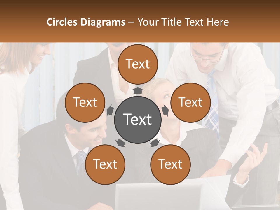 Woman Businessteam Office PowerPoint Template