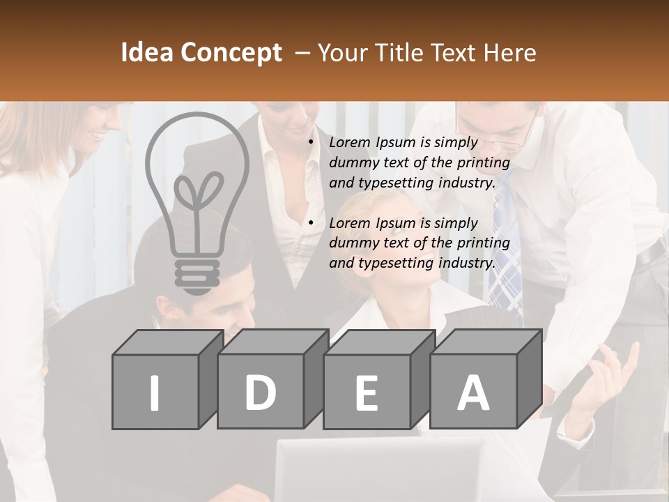 Woman Businessteam Office PowerPoint Template