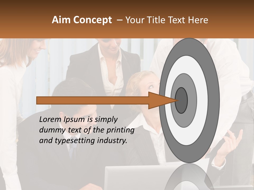 Woman Businessteam Office PowerPoint Template