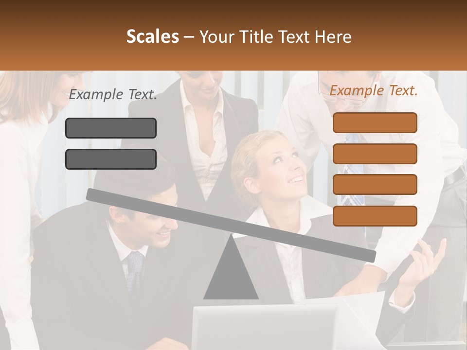 Woman Businessteam Office PowerPoint Template