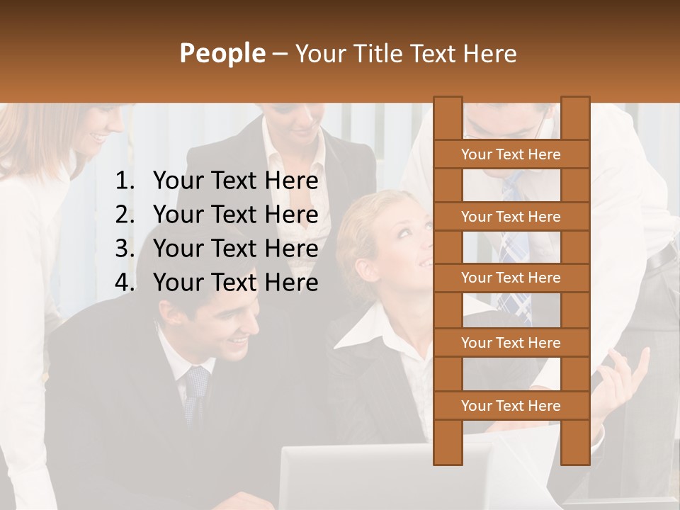 Woman Businessteam Office PowerPoint Template