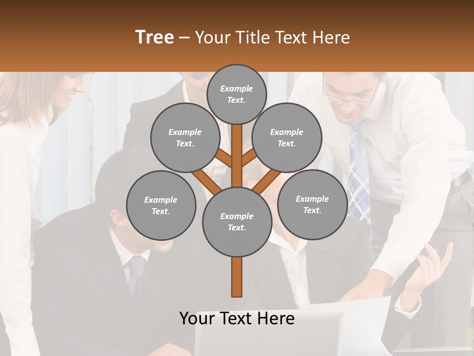 Woman Businessteam Office PowerPoint Template