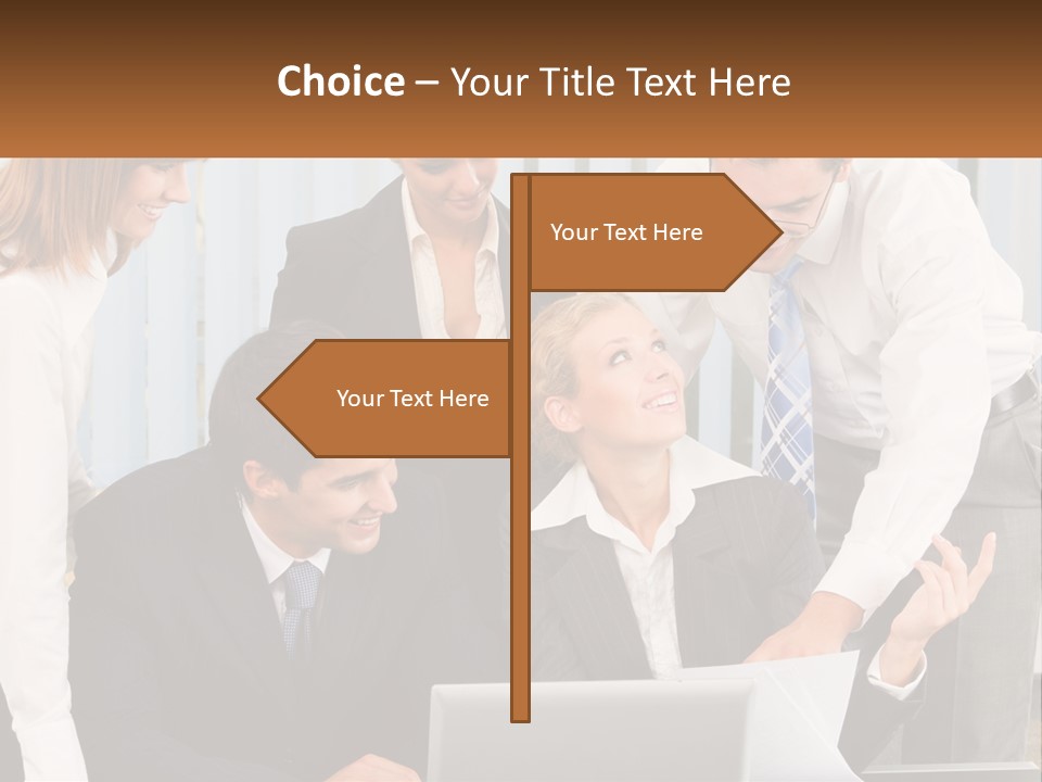 Woman Businessteam Office PowerPoint Template