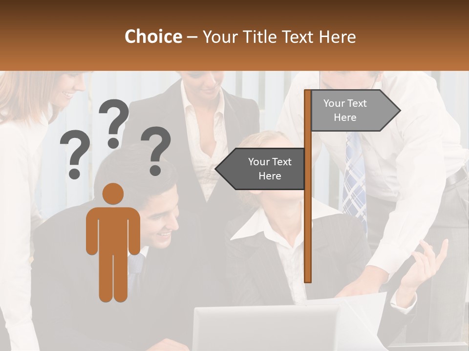 Woman Businessteam Office PowerPoint Template