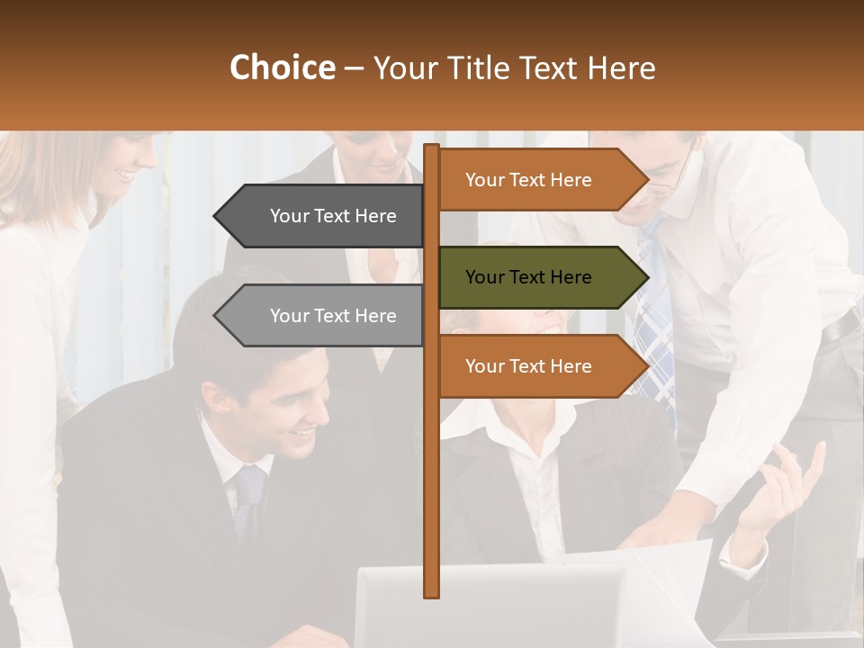 Woman Businessteam Office PowerPoint Template