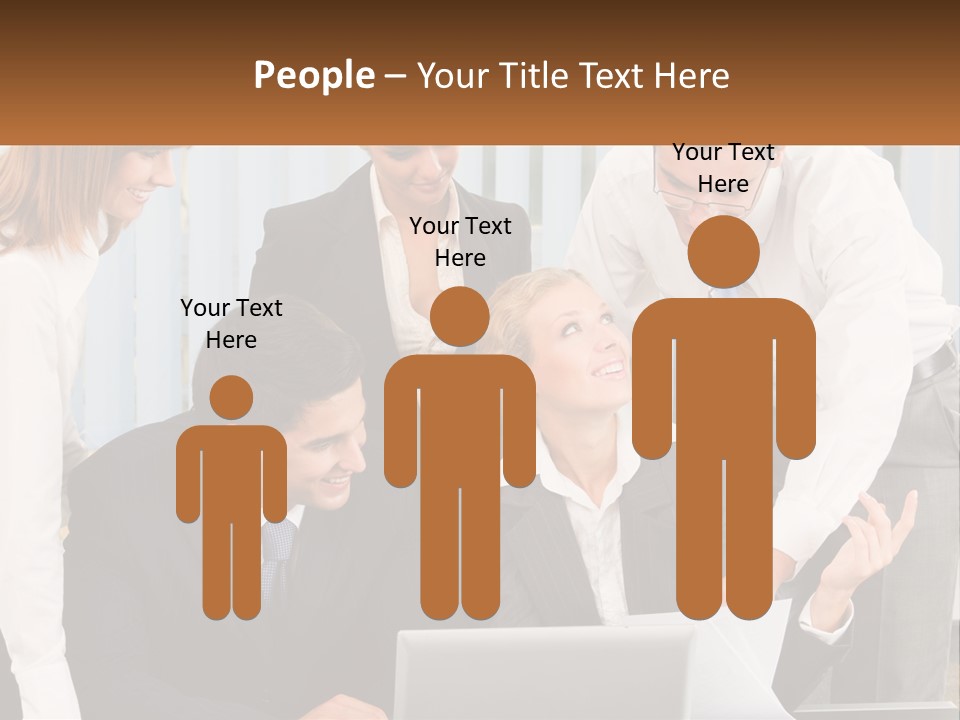 Woman Businessteam Office PowerPoint Template