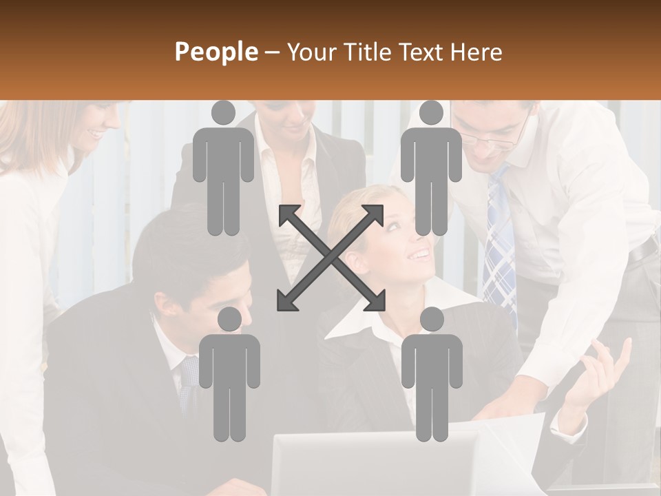 Woman Businessteam Office PowerPoint Template