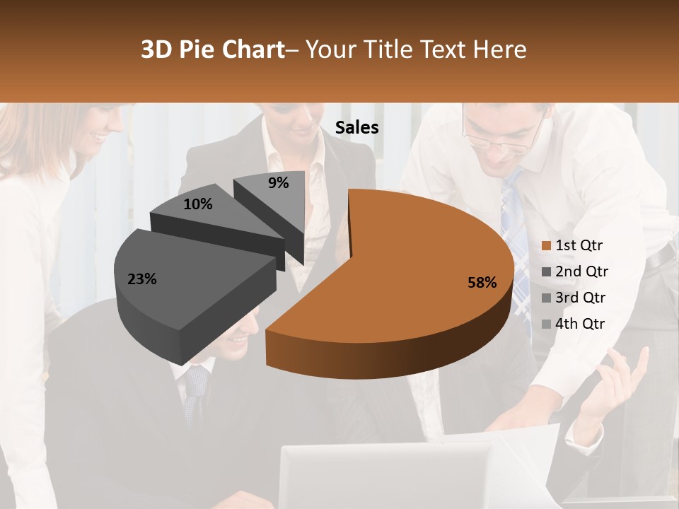 Woman Businessteam Office PowerPoint Template