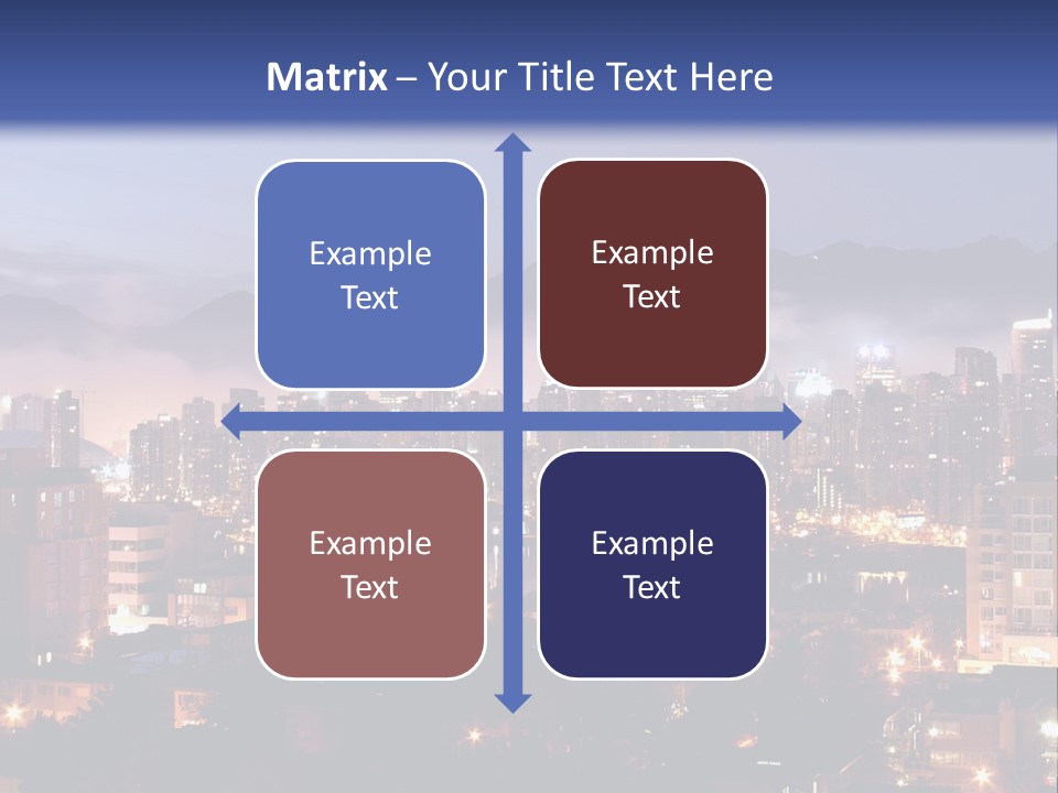 A City At Night With The Lights On And Fog In The Air PowerPoint Template