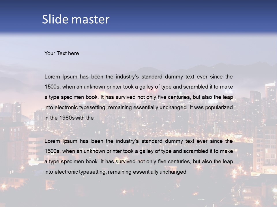 A City At Night With The Lights On And Fog In The Air PowerPoint Template