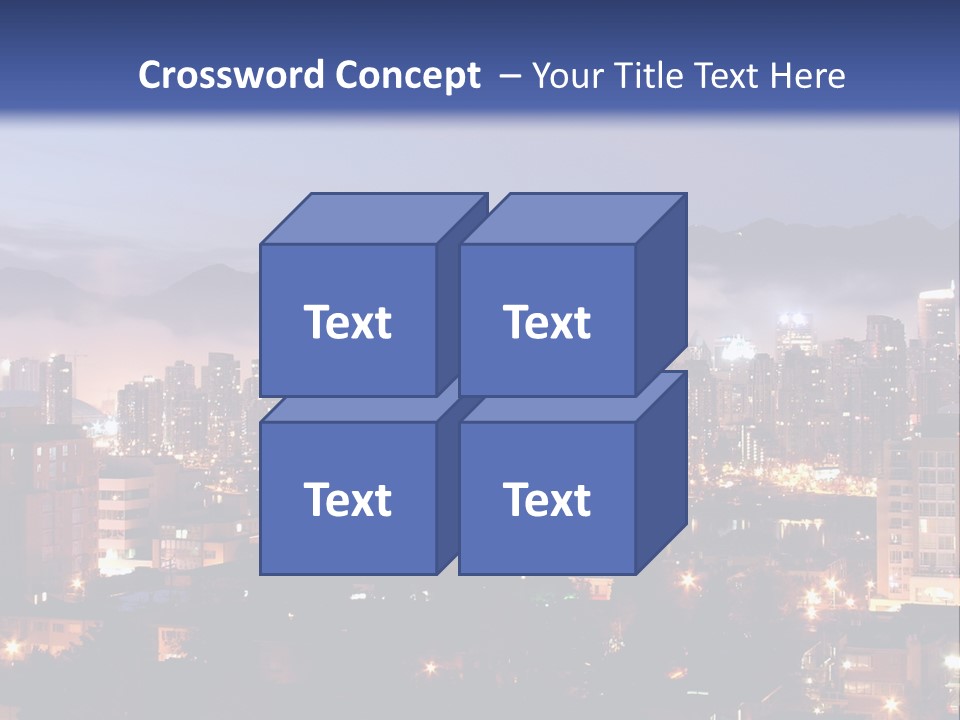 A City At Night With The Lights On And Fog In The Air PowerPoint Template