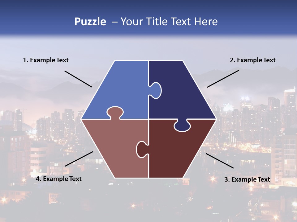 A City At Night With The Lights On And Fog In The Air PowerPoint Template