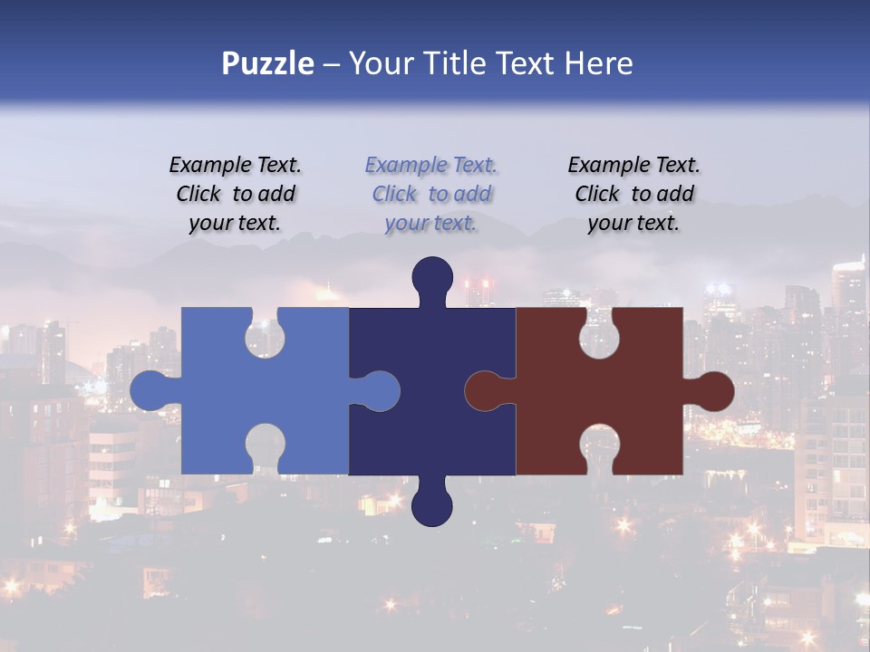 A City At Night With The Lights On And Fog In The Air PowerPoint Template