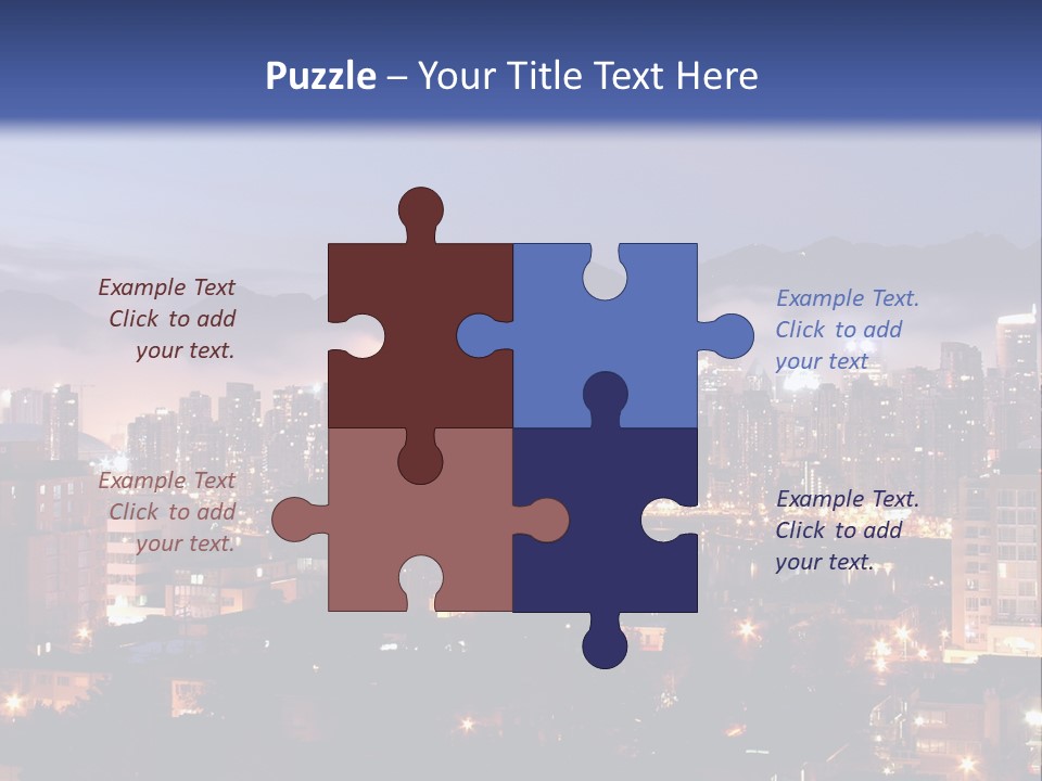 A City At Night With The Lights On And Fog In The Air PowerPoint Template