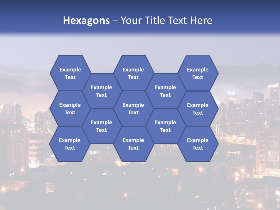 A City At Night With The Lights On And Fog In The Air PowerPoint Template