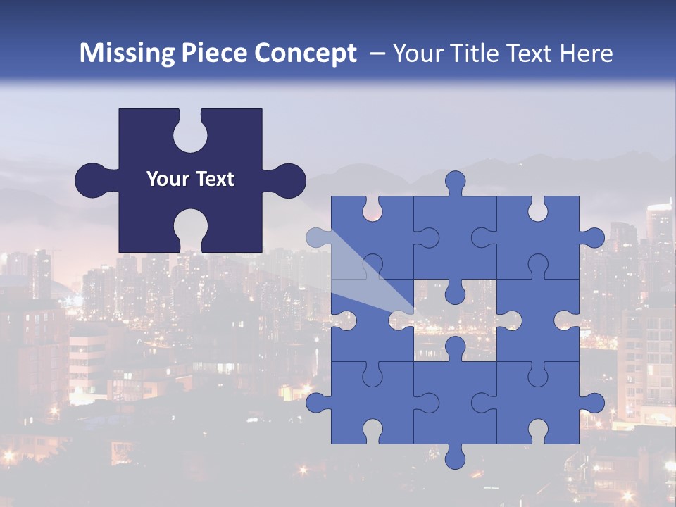 A City At Night With The Lights On And Fog In The Air PowerPoint Template