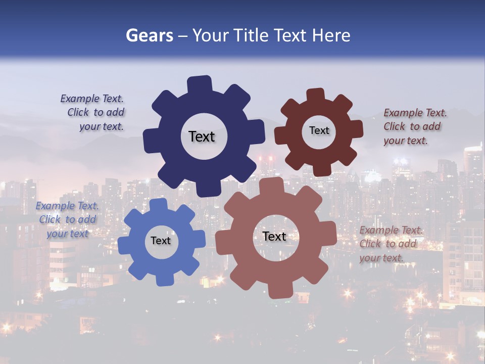 A City At Night With The Lights On And Fog In The Air PowerPoint Template