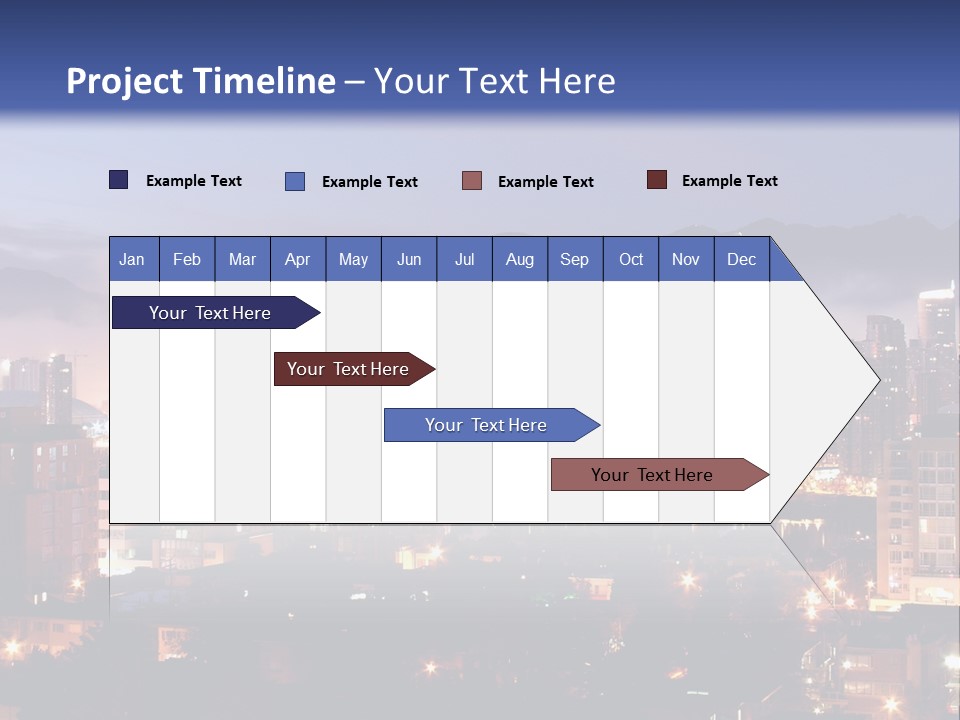 A City At Night With The Lights On And Fog In The Air PowerPoint Template