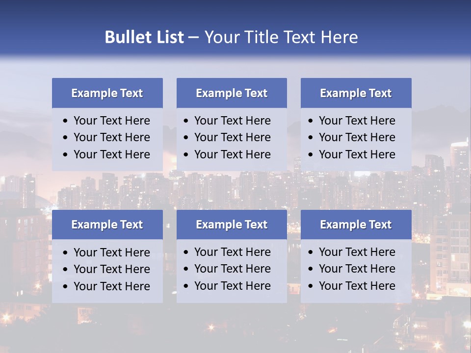 A City At Night With The Lights On And Fog In The Air PowerPoint Template