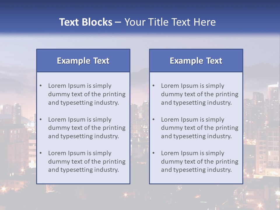 A City At Night With The Lights On And Fog In The Air PowerPoint Template